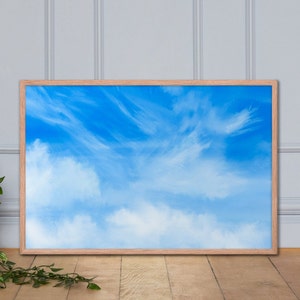 April 12th by Katie B. Williams, Cloudscape Fine Art Print, Framed Wall Art, Blue Sky with Clouds Wall Art, Peaceful Landscape Painting