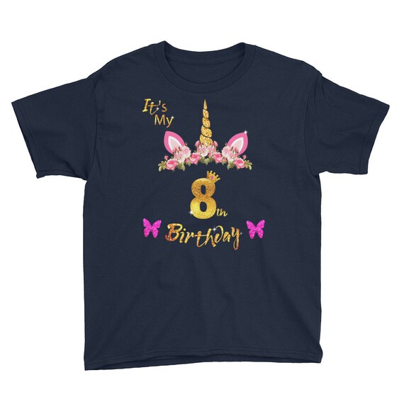 Unicorn 8th Birthday Girl Shirt Eight Years Old Kids Gift Unicorn 8th Birthday Girl Shirt Eight Years Old Kids Gift