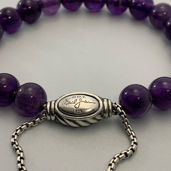 David YURMAN * AMETHYST* Spiritual bead 925-Sterling Bracelet. With It's original bag.