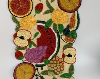 New- Nicole Miller HOME- Original* beaded table runner- absolutely BEAUTIFUL- bright color- measuring 13X38”. New- never used.