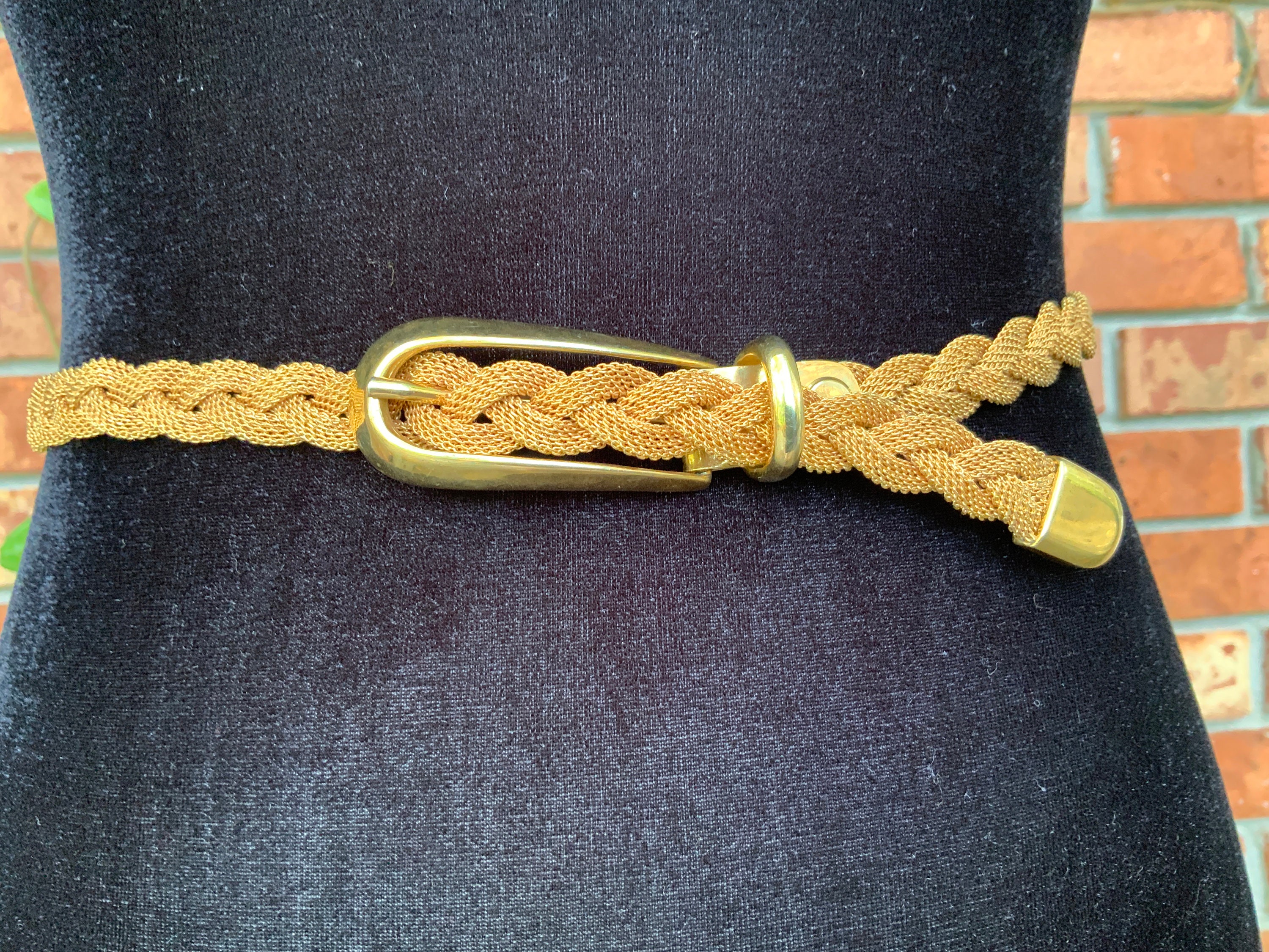 Vintage Charmant Stretch Belt Gold Enamel Buckle Green Elastic Art Deco‎ 70s Charmant Belts - Etsy main image 2