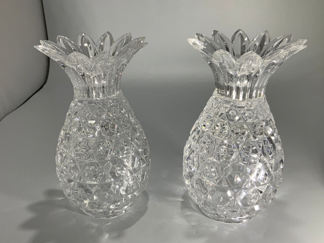 Vintage Lead Crystal PINEAPPLE Candle Holder Set of 2 Mint Etsy