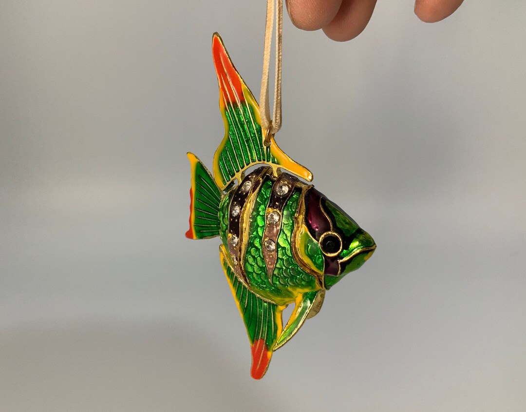 Cloisonné Sea Gems Tropical Fish Ornaments Enameled and Etsy