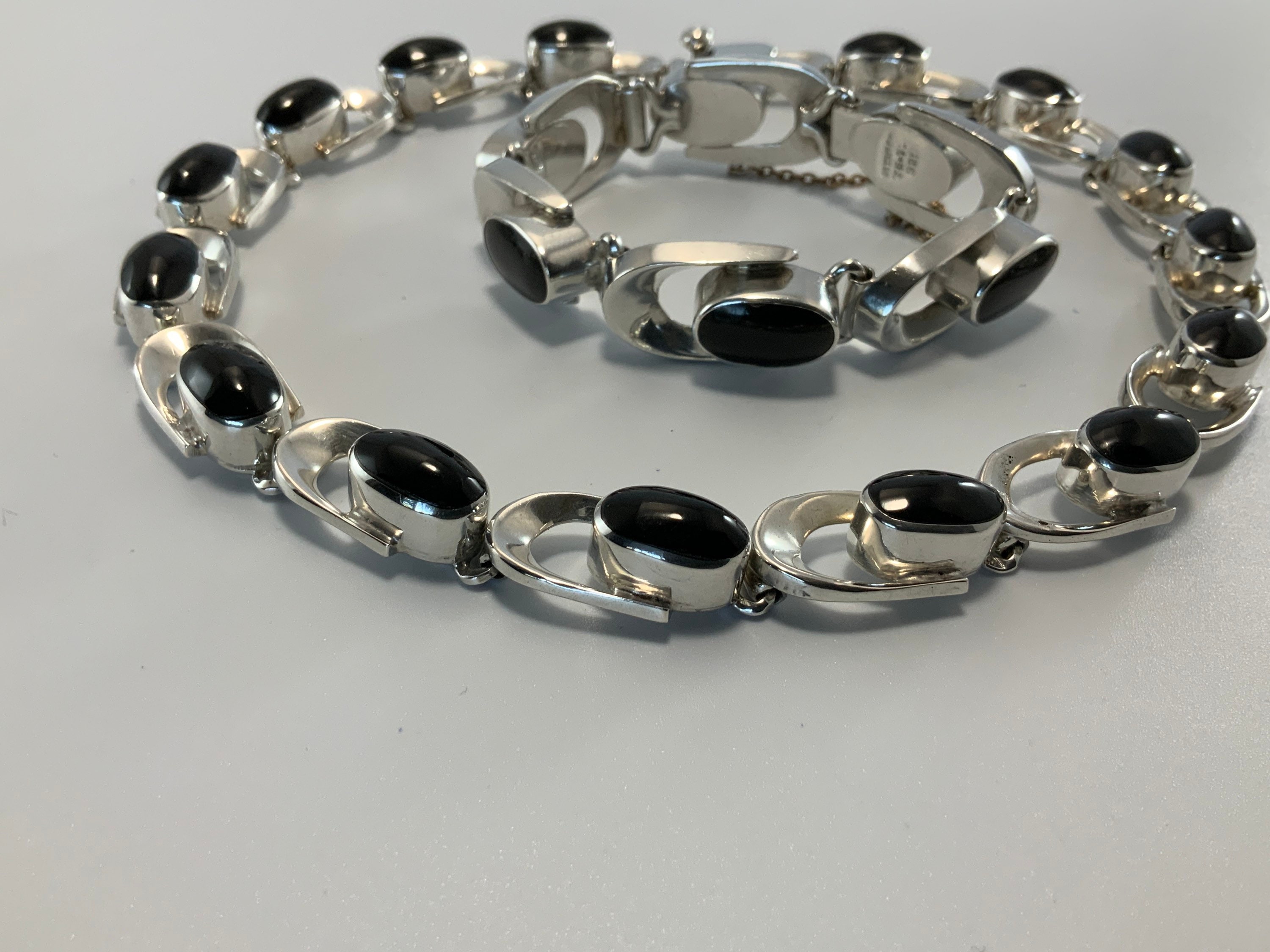 Taxco Onyx Necklace - Etsy てなグッズや Vintage Mexican Necklace Onyx Silver ネックレス