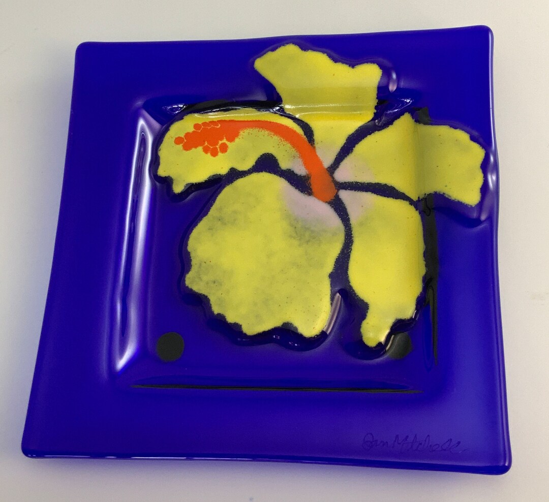 Jan R. Mitchell ORIGINAL Glass ART Signed and Stamped by the Artist