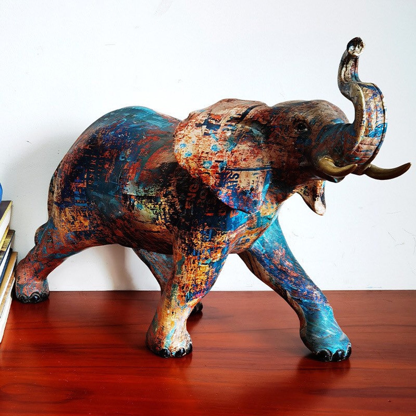 Polyresin walking elephant sculpture home decoration animal | Etsy