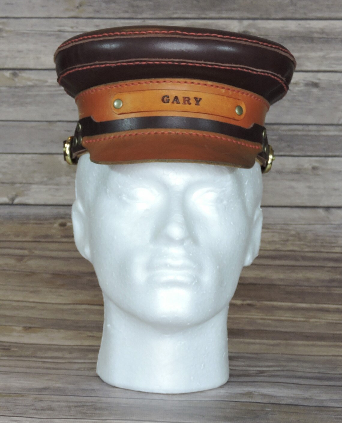 leather conductor hat