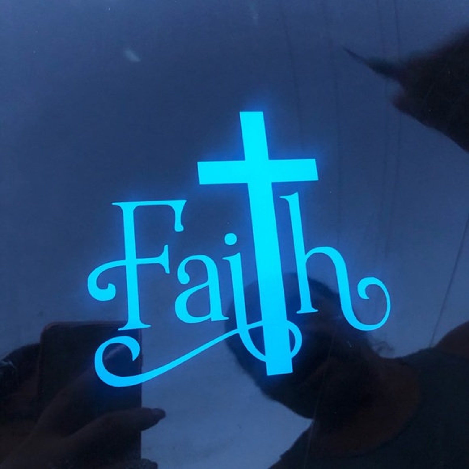 Faith Cross Vinyl Car Decal Etsy