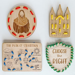 Gospel Lacing Cards Bundle / Sacrament Quiet Activity / Religious Busy Boards / Montessori Church / Gospel Toy / Latter-Day Saint LDS
