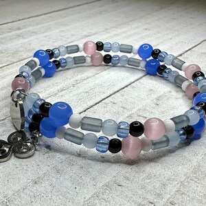 Jasper mixed beaded bracelet on memory wire with butterfly and heart charms -new mom gift -bonus mom gift