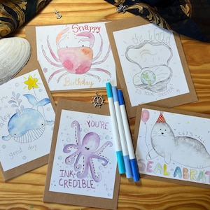 Pacote de cartas de criaturas subaquáticas