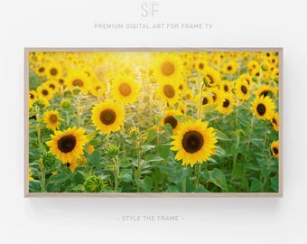 Sunflower Field Samsung Frame TV Art: Spring Yellow Flowers (Digital Download)