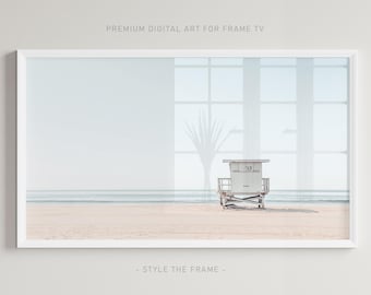 Sandy Beach Lifeguard Tower Frame TV Art (Digital Download)