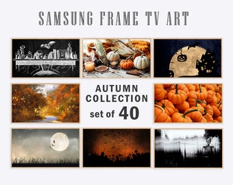 Fall Frame TV Art, Spooky Halloween Designs (40 Images, Digital Download)