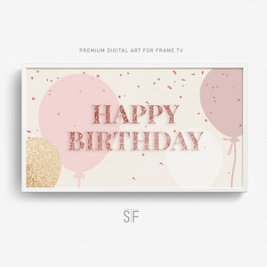 Samsung Frame Tv Art Buon Compleanno Glitter Arte Moderna per Frame Tv Download Digitale per Samsung Frame Pastel Pink Birthday Art Tv