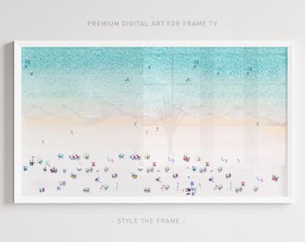 Summer Beach Aerial Art for Samsung Frame TV (Digital Download)