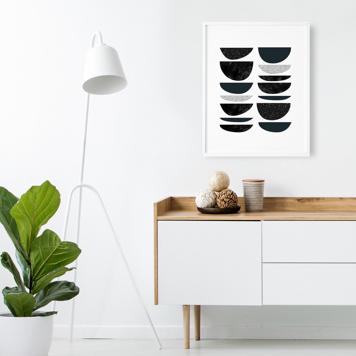 Black and White Art Geometric Wall Art Nordic Wall Art | Etsy