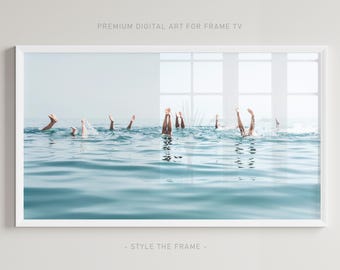 Vintage Lake Handstand Photo: Samsung Frame TV Art (Digital Download