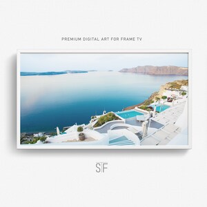 Santorini Frame TV Art: Greece Architecture Digital Download