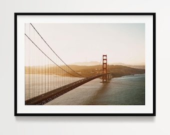Golden Gate Bridge Print, Framed San Francisco Coastal Wall Art, California Travel Photography