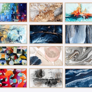 Samsung Frame TV Art Bundle, 12 PCS Set of Abstract Modern Art Download, Minimalistic Samsung Art TV Digital Download, Samsung Frame Art