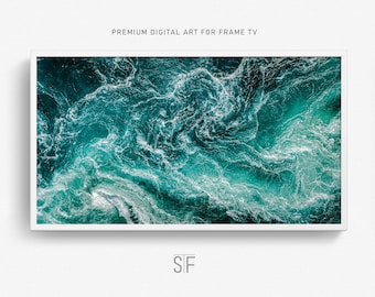 Emerald Ocean Waves - Samsung Frame TV Art (Digital Download)