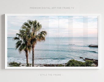 Laguna Beach Palmenlandschaft: 4K Bilderrahmen TV Art (Digitaler Download)