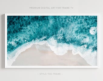 Beach Aerial Samsung Frame TV Art: Turquoise Ocean (Digital Download)