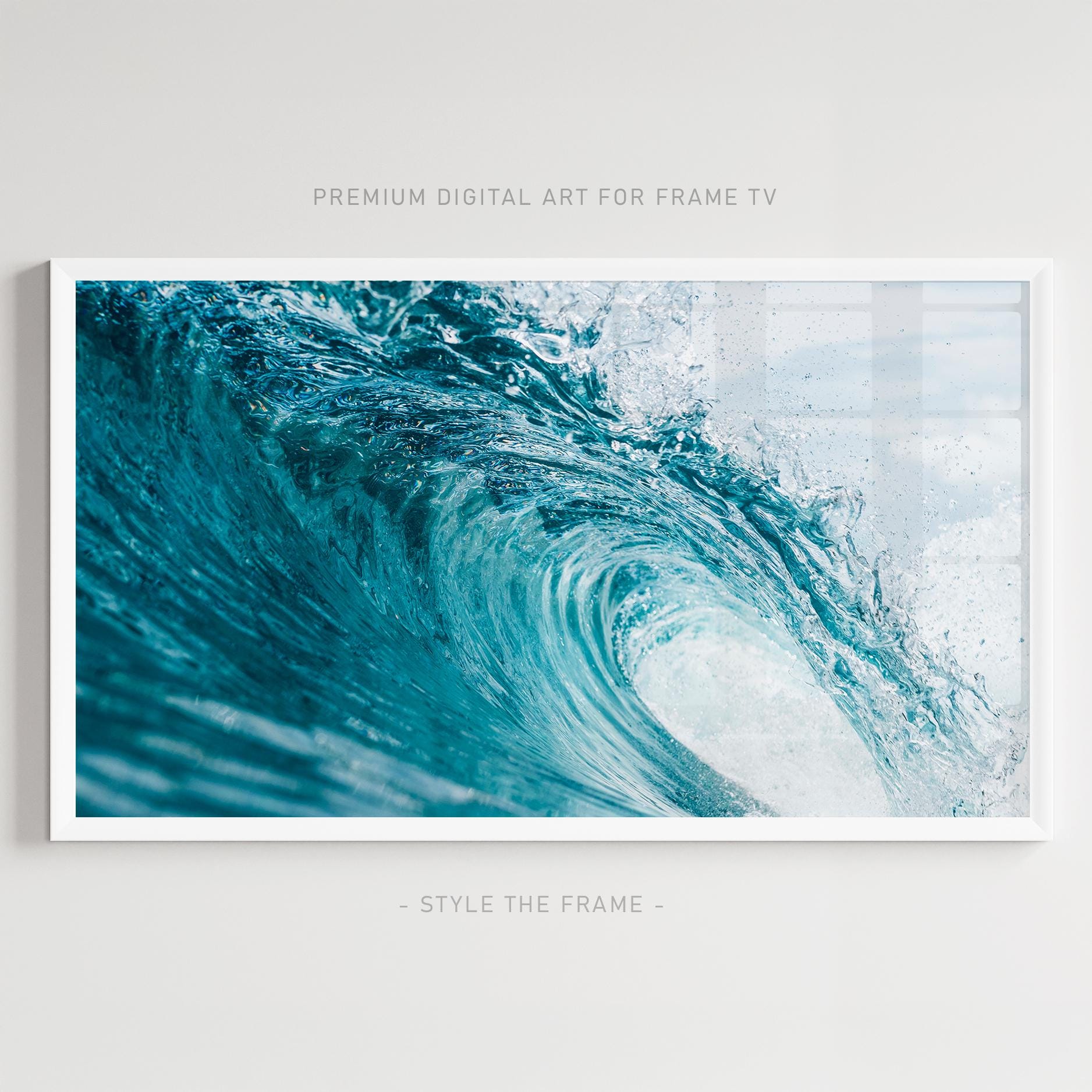Teal Blue Ocean Wave Art for Samsung Frame TV (digital Download