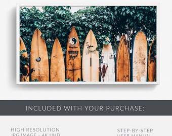 Hawaii Surfboards Frame TV Art - Summer Beach Display (digital