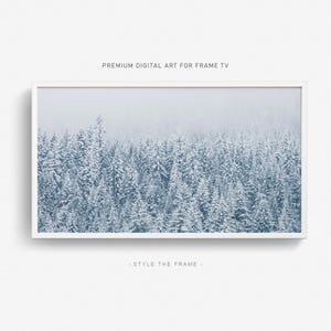 Samsung Frame Tv Winter Forest Art for Tv, Snowy Trees Tv Frame Printable, Frame Tv Download, Winter Holidays Decor Digital Art for Tv