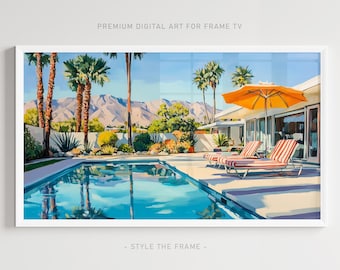Palm Springs Pool Painting for Samsung Frame TV (Digital Download)