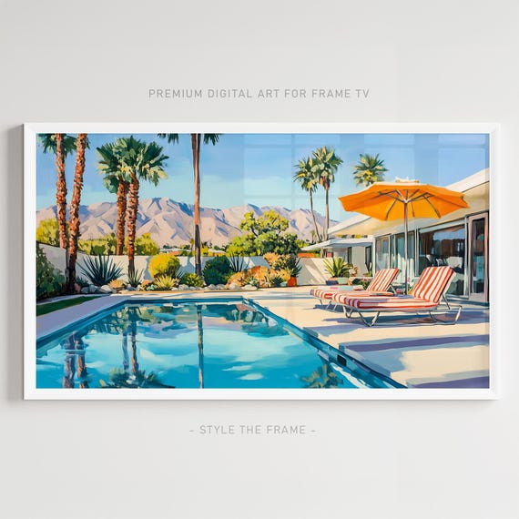 Palm Springs Pool Painting for Samsung Frame TV (digital Download