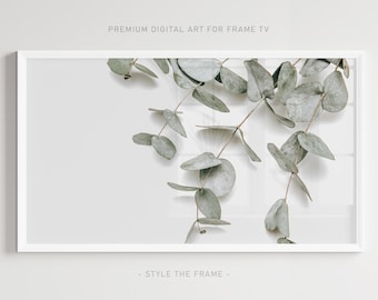 Eucalyptus Frame TV Art: Minimal Pale Green Floral (Digital Download)