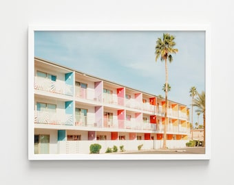 Palm Springs Printable Photography, Saguaro Hotel Wall Art Print, Mid Century Modern Decor