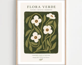 Botanische Kunst, Vintage Blumen Poster, gerahmt oder ungerahmt