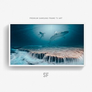 Underwater Ocean Samsung Frame Tv Art, Shark Wall Art - Digital Download Art