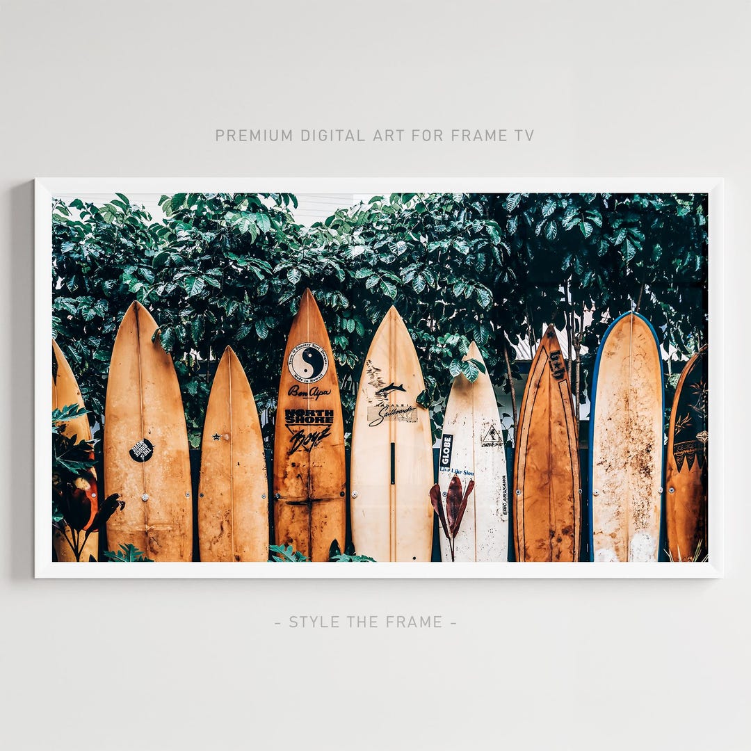 Hawaii Surfboards Frame TV Art - Summer Beach Display (digital