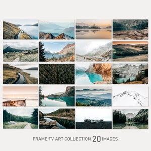 Landscape Frame TV Art Set of 20 Gallery Style Images Instant Download, Lake Mountains Forest Samsung Art TV Digital Download Bundle
