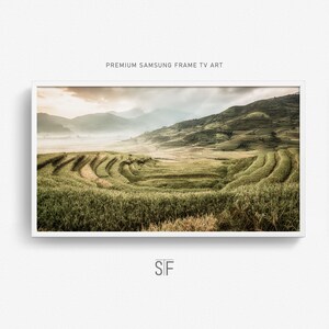 Frame Tv Art Landscape, Green Fileds Nature Art Samsung Download, Scenic Countryside Digital Art for Frame Tv