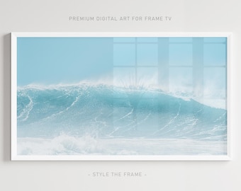 Ocean Wave Samsung Bilderrahmen TV Art: Pastel Blue (Digitaler Download)