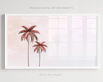 Rosa Palmen Samsung Frame TV Art: Boho Tropischer Druck (Digitaler Download)