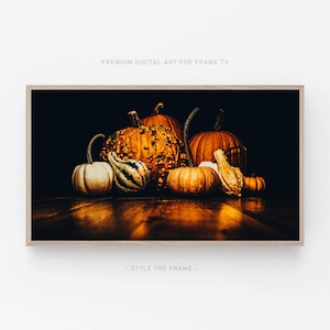 Halloween Pumpkins Frame TV Art: Fall Thanksgiving Decor Digital Download