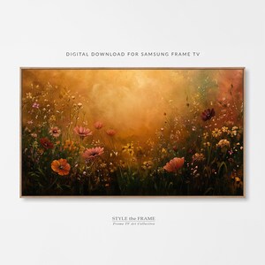 Frame Tv Art Wildflowers Painting Farmhouse Rustic Digital Art for Samsung Frame Tv Botanical Moody Screensaver