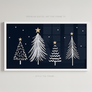 Christmas Frame Tv Art, Holiday Art for Samsung Frame, Christmas Trees Modern Art, Christmas Frame Tv, Digital Art For Tv