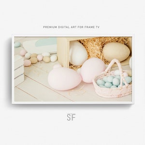 Pastel Easter Art for Samsung Frame TV, Boho Easter Eggs Art, Neutral Digital Art for Samsung Frame TV, Instant Download Frame Tv Art 4K