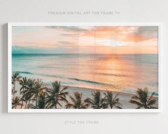 Tropical Beach Sunset Art for Samsung Frame TV (Digital Download)