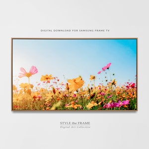 Samsung Frame TV Art, Spring Flowers Field Sunny Nature Art for Frame TV, Colorful Floral Art for Samsung Frame, Samsung tv art