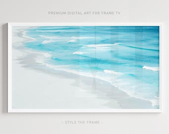 Blue Ocean Waves Art: Seascape Photography for Samsung Frame TV (Digital Download)