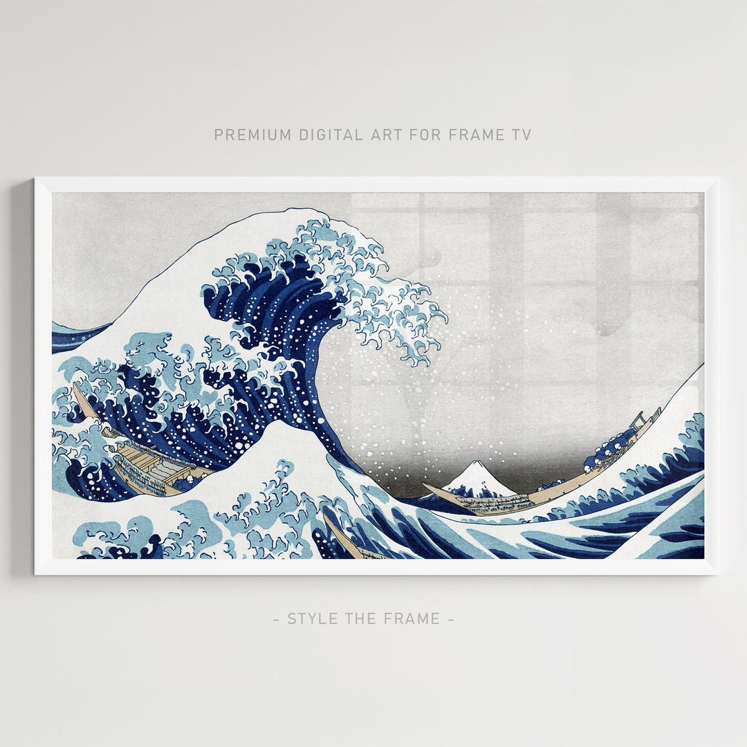 Kanagawa Art Print, Japanese Painting, Ukiyo-e Fine, Digital